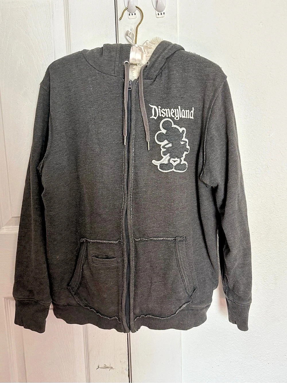 Disney Parks Disneyland 55th Anniversary Sherpa-Lined Zip Hoodie Gray XL